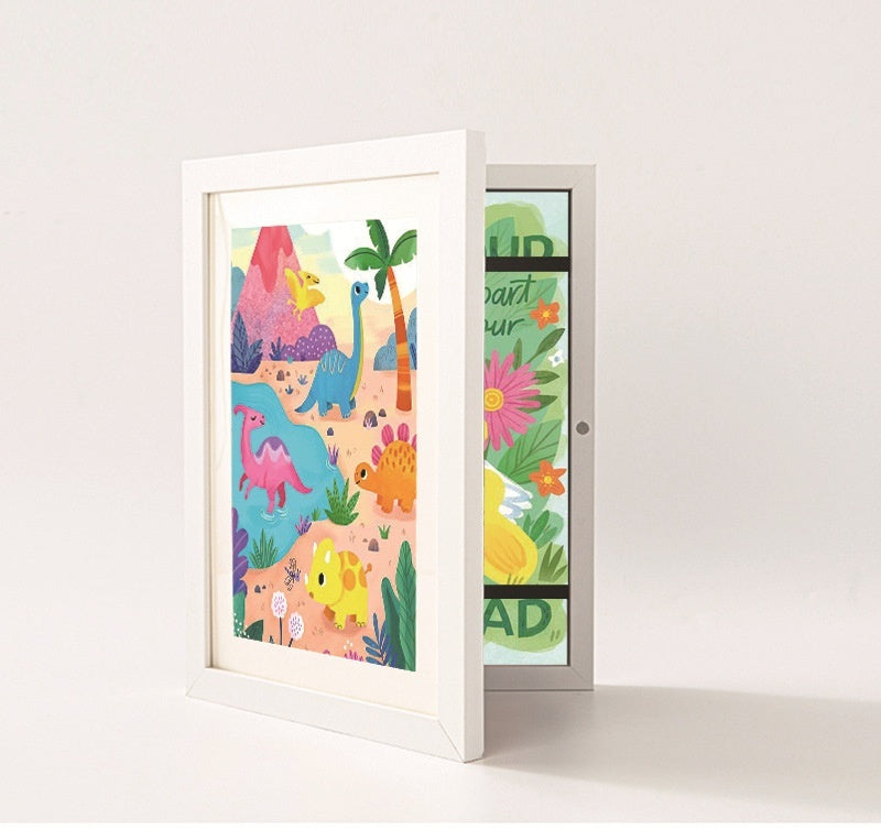 A4 Children's Painting Storage Frame DiyKidsArt Magnetic Picture Frame White Inner Diameter Size A4