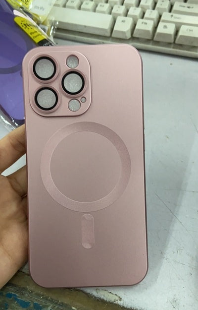 Frosted Magnetic Suction Phone Case Pink gold