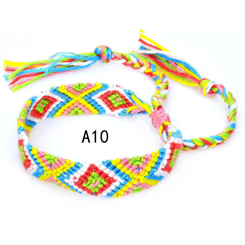 Nepal Ethnic Style Woven Rainbow Bracelet A10