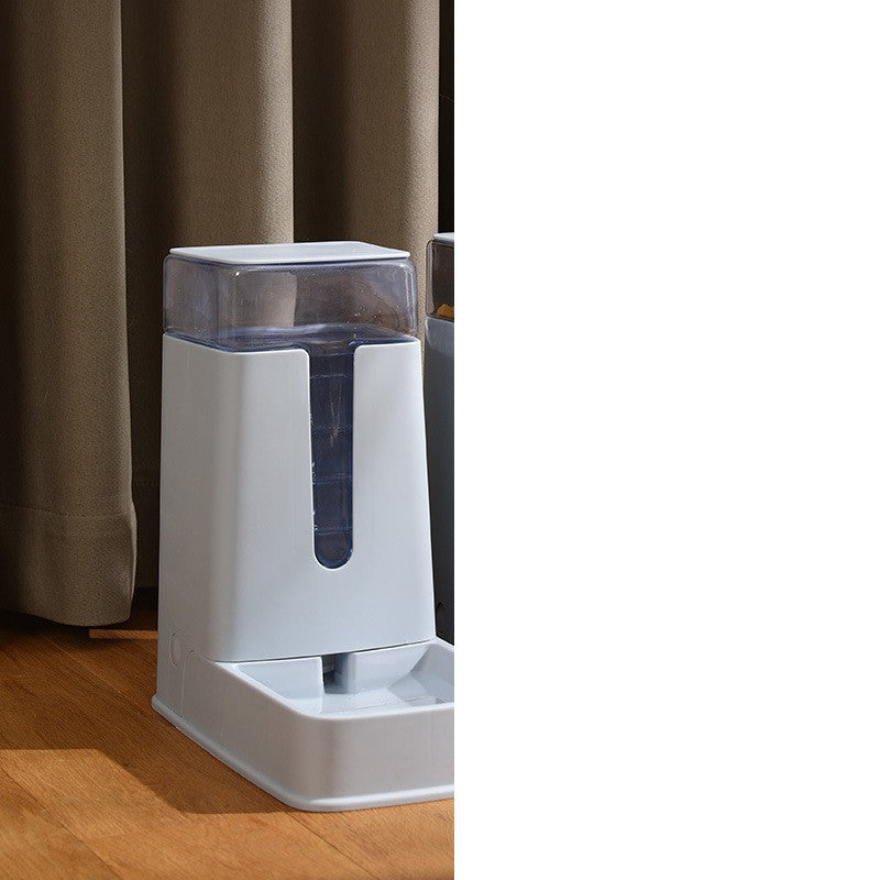 Pet Double Bowl Automatic Feeder Waterer Grey Water feeder