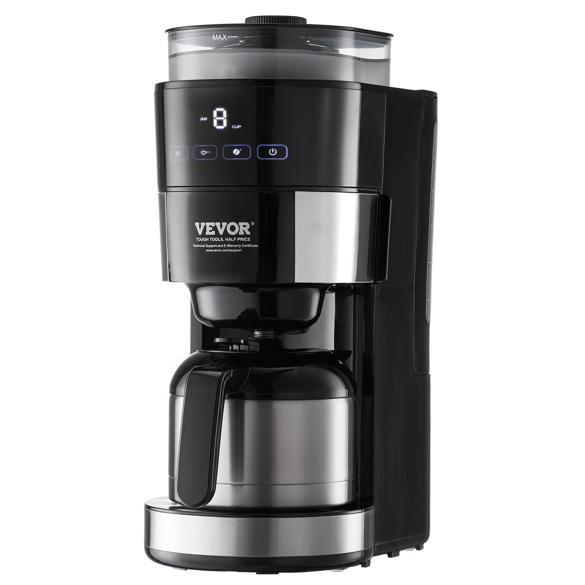 VEVOR 8-Cup Coffee Maker Drip Coffee Machine With 3 Brew Strength Control