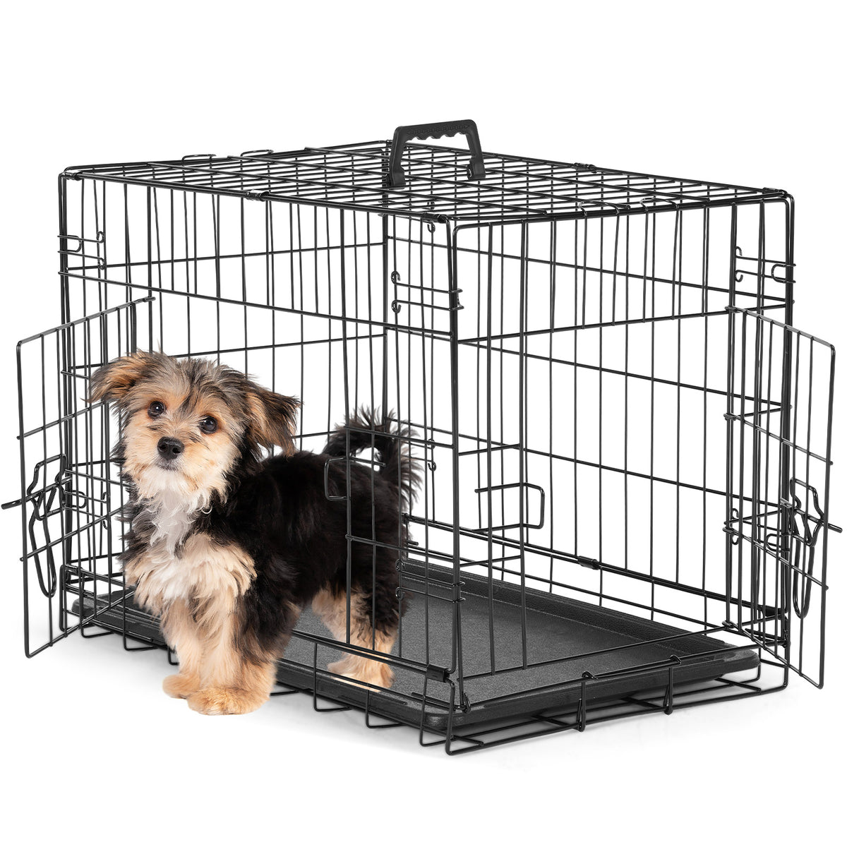 A Dog Cage With Two Doors 24double door