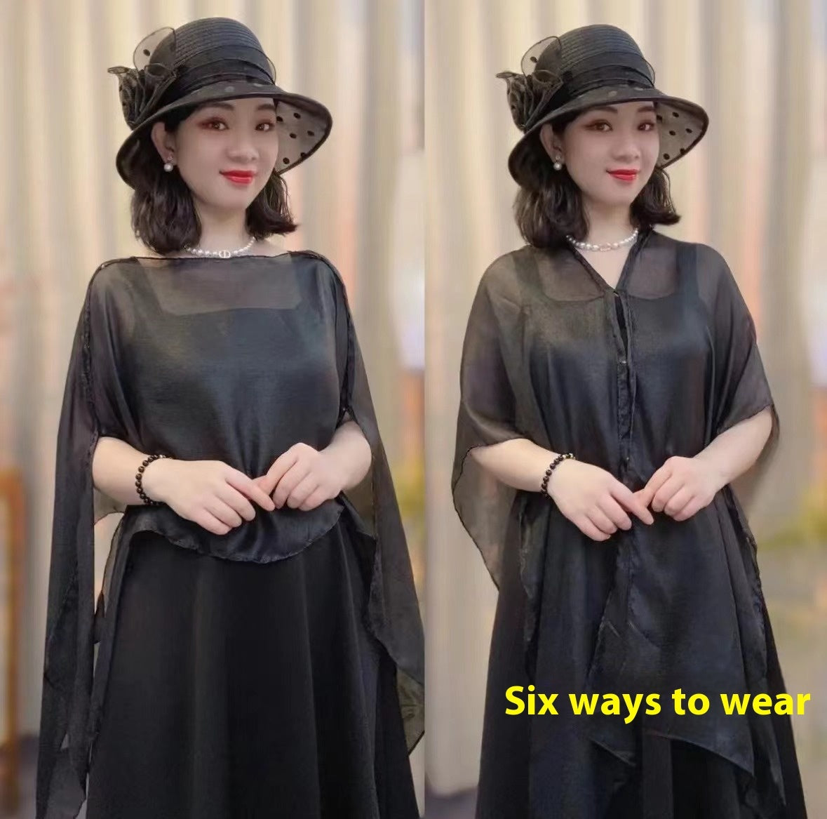 Solid Color Vacation Style Fashionable All-match Sunscreen Pullover Scarf Shawl Black