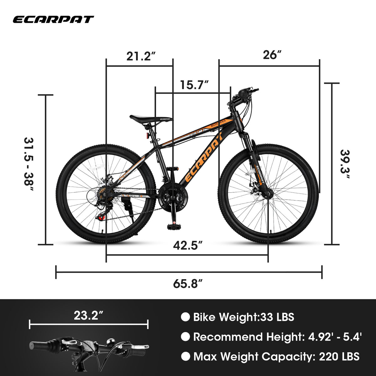 Bicycle A24299-BLACK-ORANGE