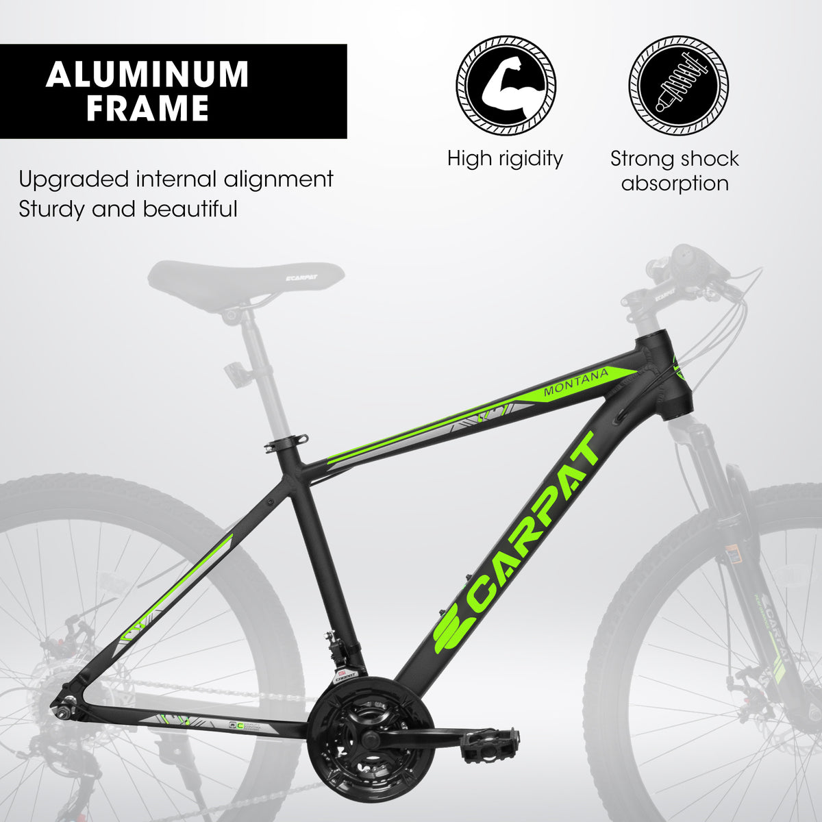 A26322 26-inch Mountain Bike Aluminum Frame Shock Absorbing Front Fork Bike 21-speed Disc Brake Mountain Bike