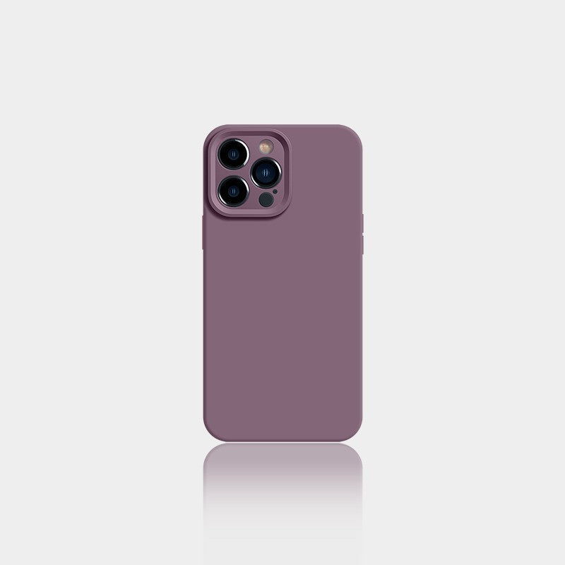 Liquid Silicone Solid Color Full Package Phone Case Blackcurrant