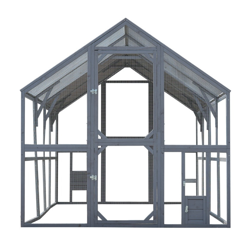 Outdoor Chicken Coop Enclosures 110 Large Kitten Playpen ,Upgrade Waterproof Cover-GREY
