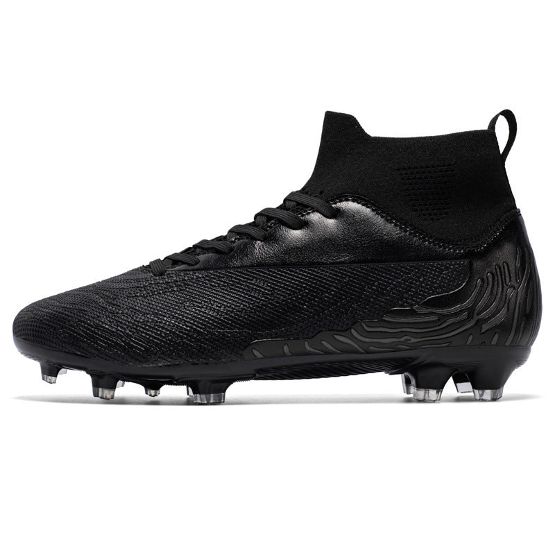 Professional Spike Breathable Sweat Absorbing Outdoor Sports Soccer Shoes Black