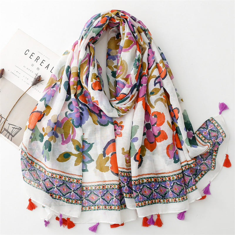 Creative Chinese Style Cotton And Linen Scarf SL2402002 180X88CM