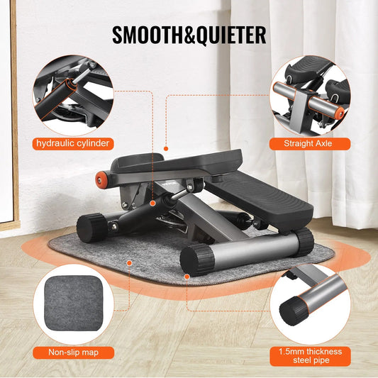 Stair Stepper For Exercise At Home Hydraulic Mini Stepper With Resistance Band
