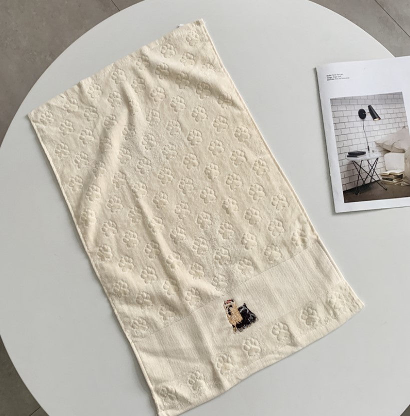 Dog Embroidery Water Absorbing Wash Towel 3 Style 62x40cm