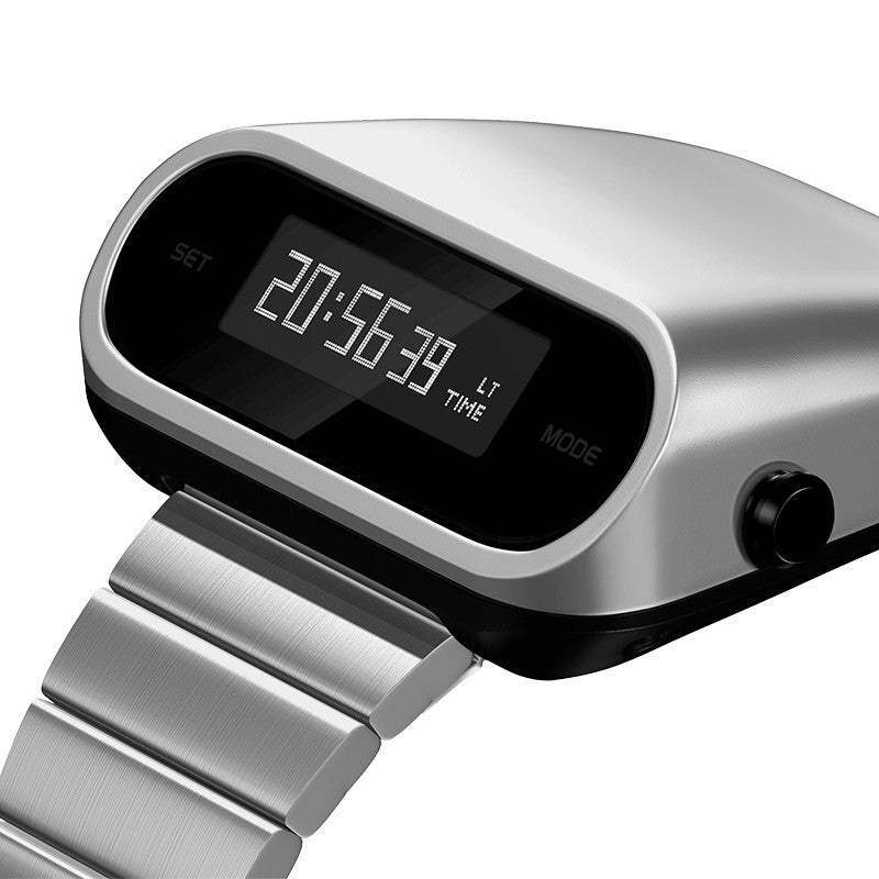 Simple Fashion Multifunction Electronic Watch Silver Crude Steel