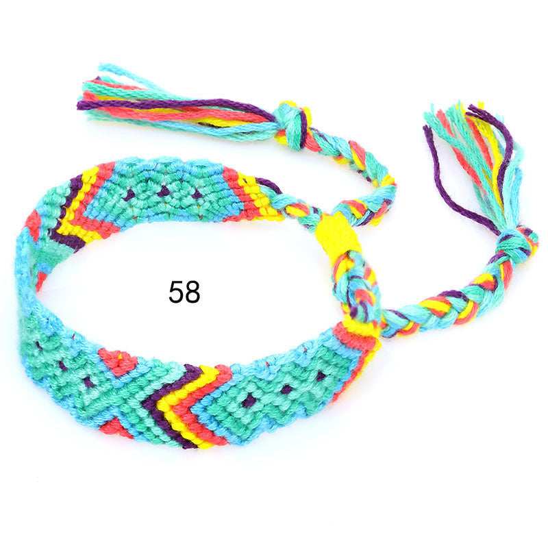 Nepal Ethnic Style Woven Rainbow Bracelet Style 58