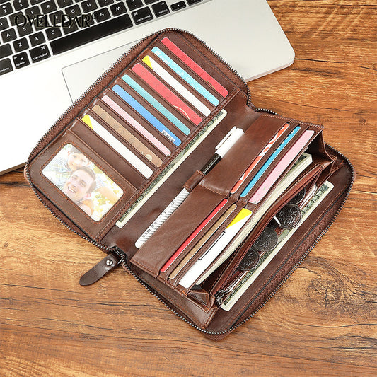 Top Layer Cowhide Men's Wallet Large Capacity Multifunctional