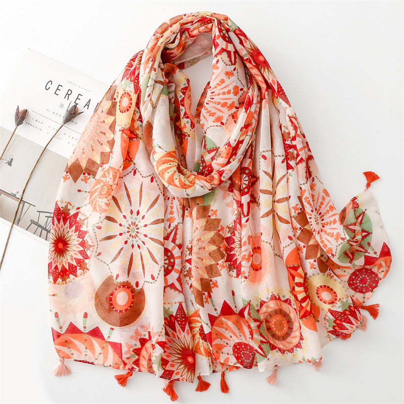 Creative Chinese Style Cotton And Linen Scarf SL2402001 180X88CM