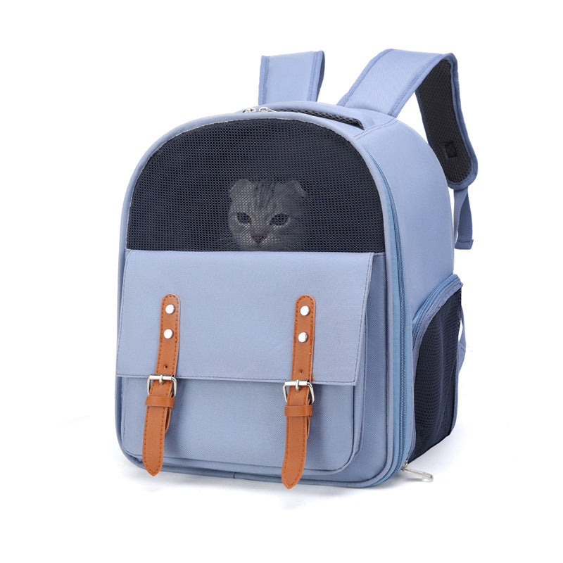 Pet Bag Outdoor Portable Backpack Breathable Blue