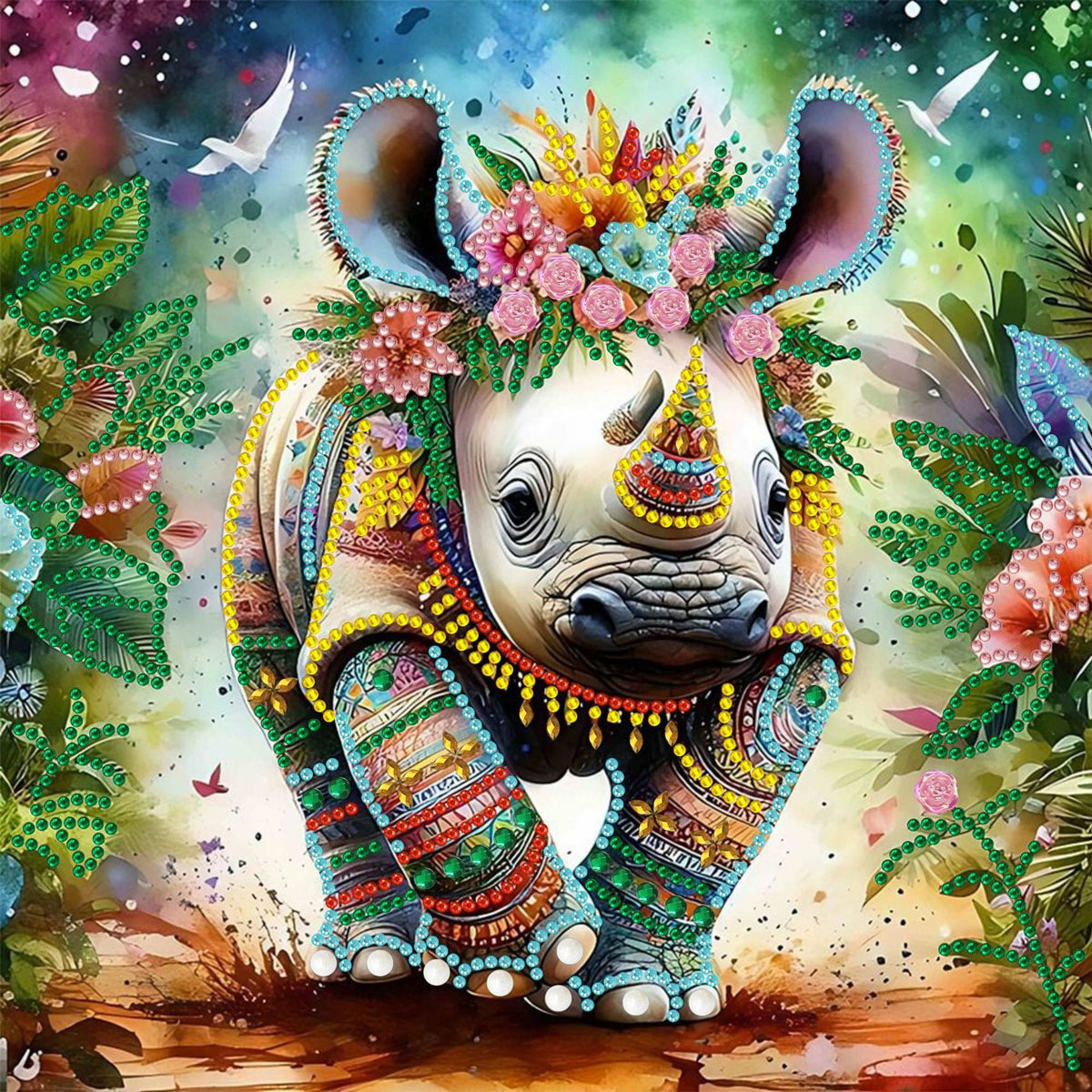 5D Alien Sticker Dot Diamond Decorative Painting Canvas 30X30cm AB099