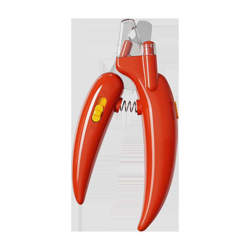 New LED Blood Line Pet Nail Clippers Cat Dog Pets Supplies Red