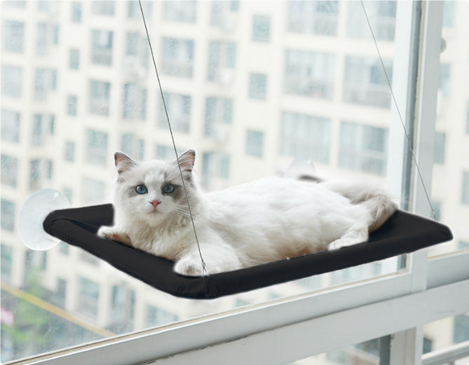 Pet Litter Sucker Hanging Cat Window Hammock Black