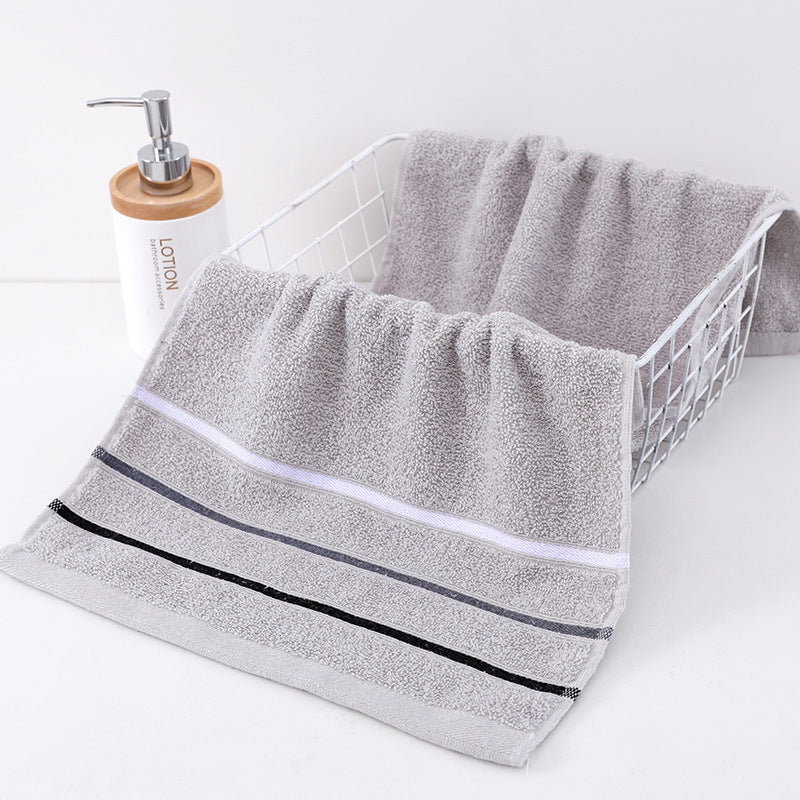 Dark Fashion Thickened Soft Absorbent Towel Silver grey 33x72cm
