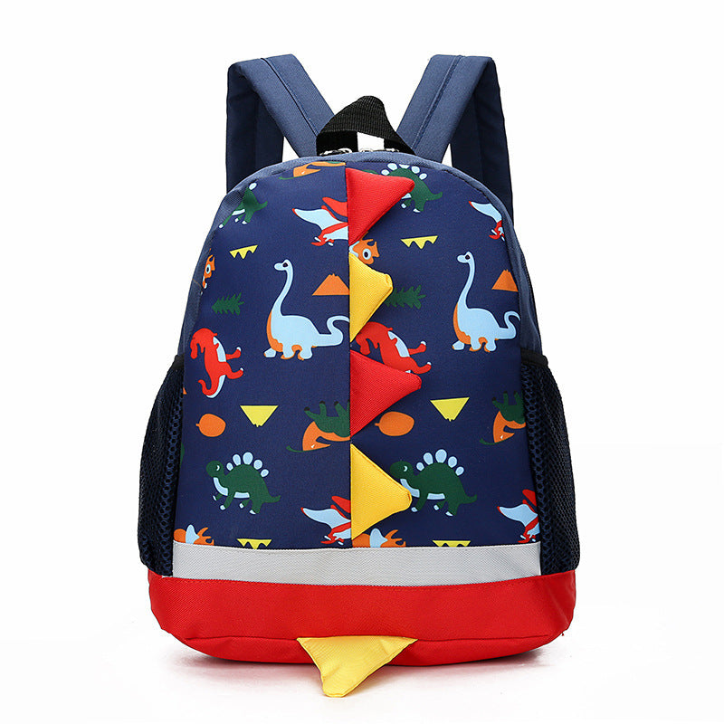 Cartoon Dinosaur Children Bag Kindergarten Children School Bag Dark Blue