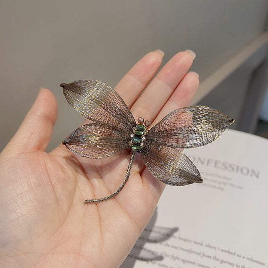 Retro High-grade Gradient Two-color Brooch Dragonfly Elegant