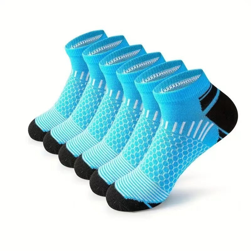 Running Basketball Outdoor Socks Men's Breathable Sweat Absorbing Socks Ankle Socks Blue And Black 10Pairs