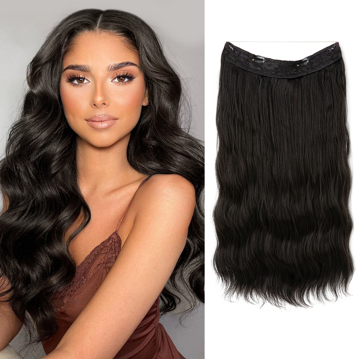 European And American Style Women Corn Curler Fishing Thread Long Curly Hair Wig 4