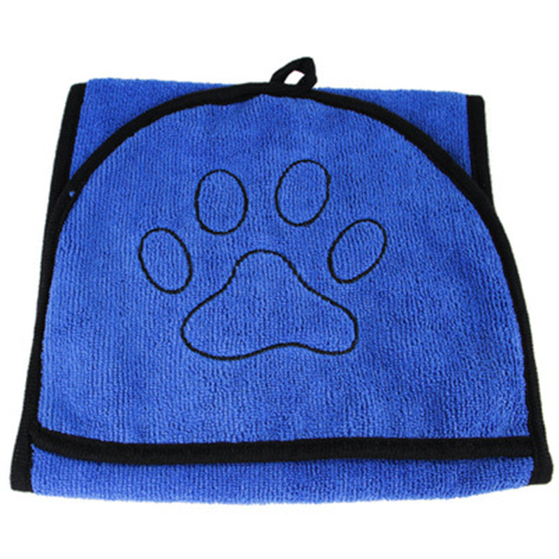 Pet Absorbent Dog Bath Towel Blue