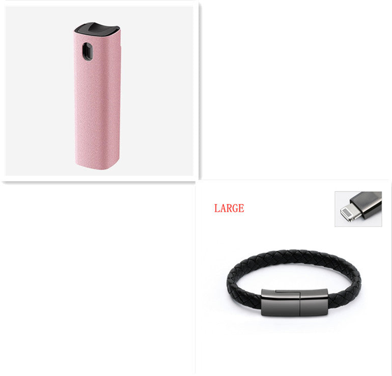 2 In 1 Phone Computer Screen Cleaner Kit For Screen Dust Removal Microfiber Cloth Set Pink set