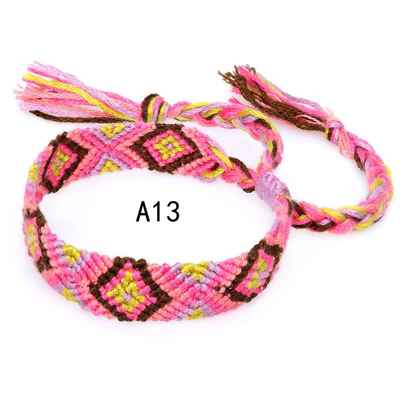 Nepal Ethnic Style Woven Rainbow Bracelet A13
