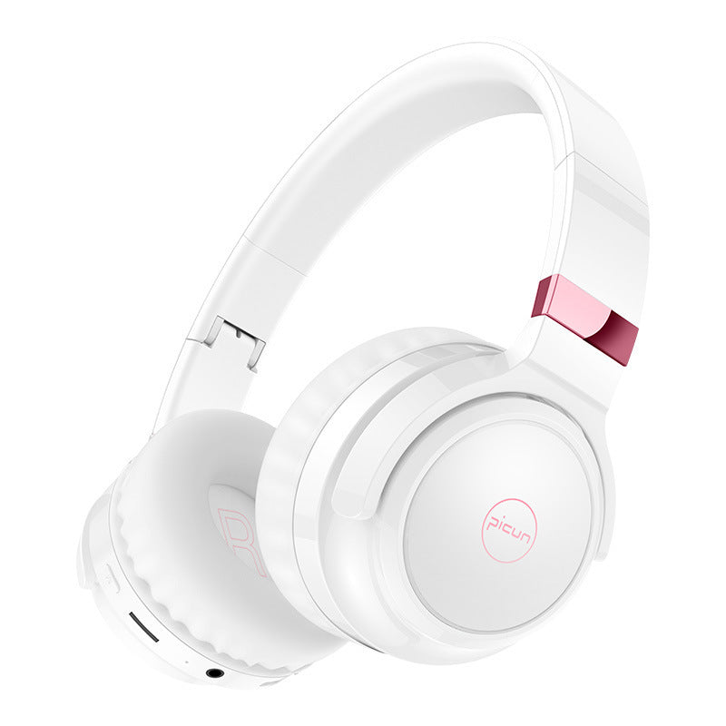 Bluetooth Earphones With Headworn Luminous Folding White Rose Gold Touch Version