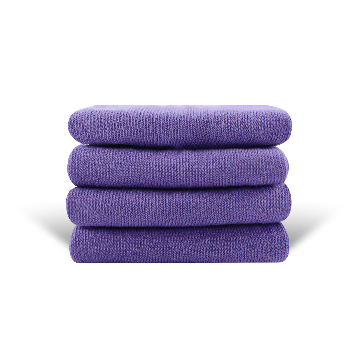 Solid Color High-elastic Mid-calf Boneless Macaron Colored Cotton Socks Lavender 35to38