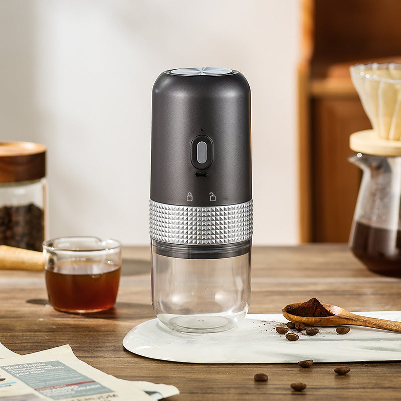 Electric Ceramic Coffee Grinder USB Charging Portable Outdoor Coffee Grinder Gray