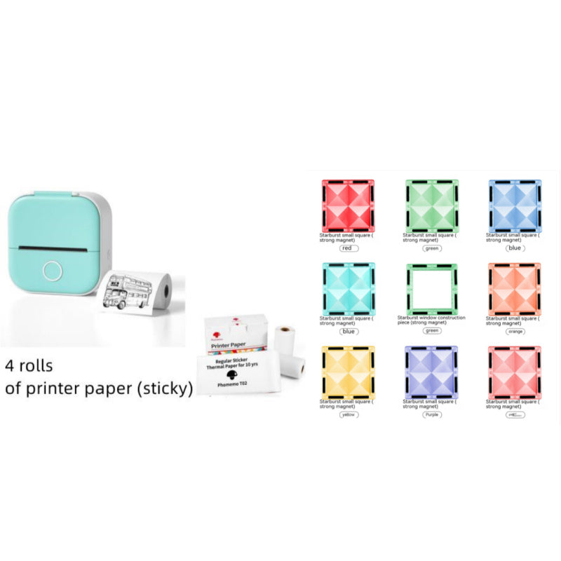 Portable Mini Thermal Label Printer Home Photo Printer Student Wrong Question Printer Bluetooth-compatible Mini Label Printer Price Tag Set3