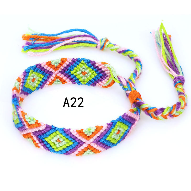 Nepal Ethnic Style Woven Rainbow Bracelet A22