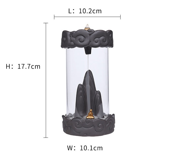 Sandalwood Incense Burner Creative Auspicious Clouds Windshield Backflow Incense Burner Grey
