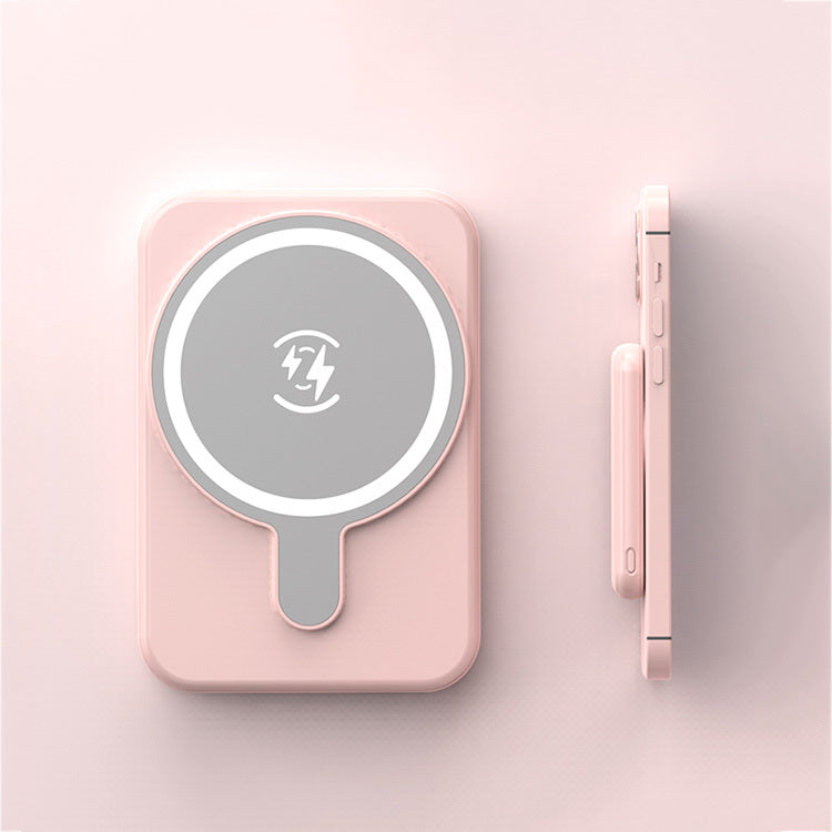 Mini Magnetic Power Bank 5000mAh Wireless Pink 5000mAh