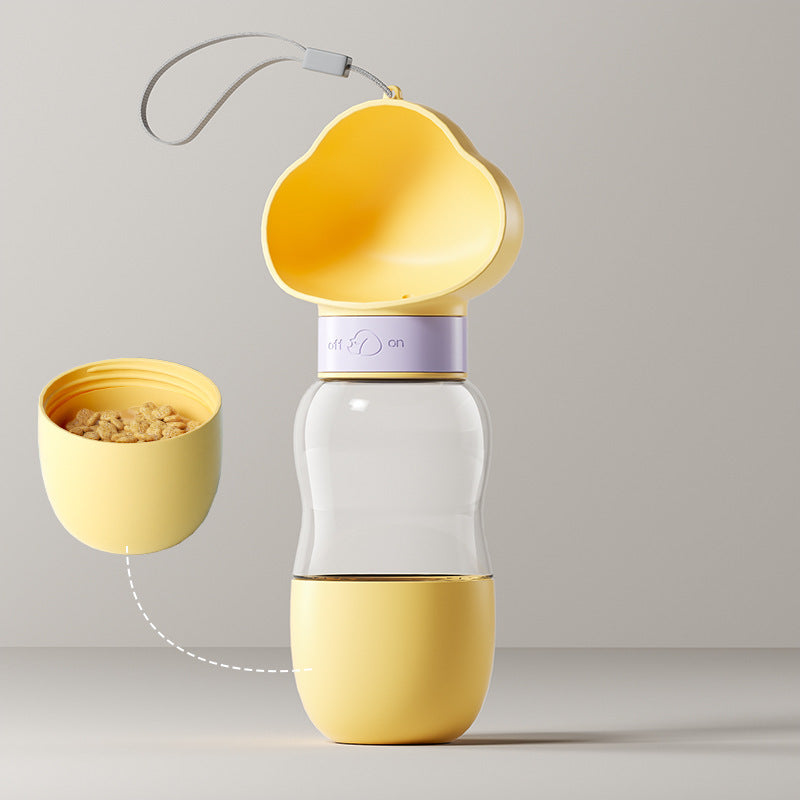 New Go Out Water Cup Portable Walking Dog Drinking Water Pet Supplies Cloud yellow Drinking water and feeding