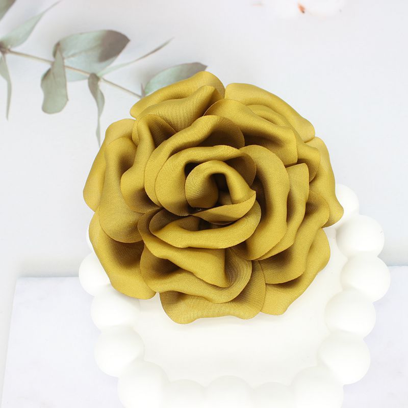 Elegant Business Suit Accessories Big Flower Sweater Brooch Turmeric