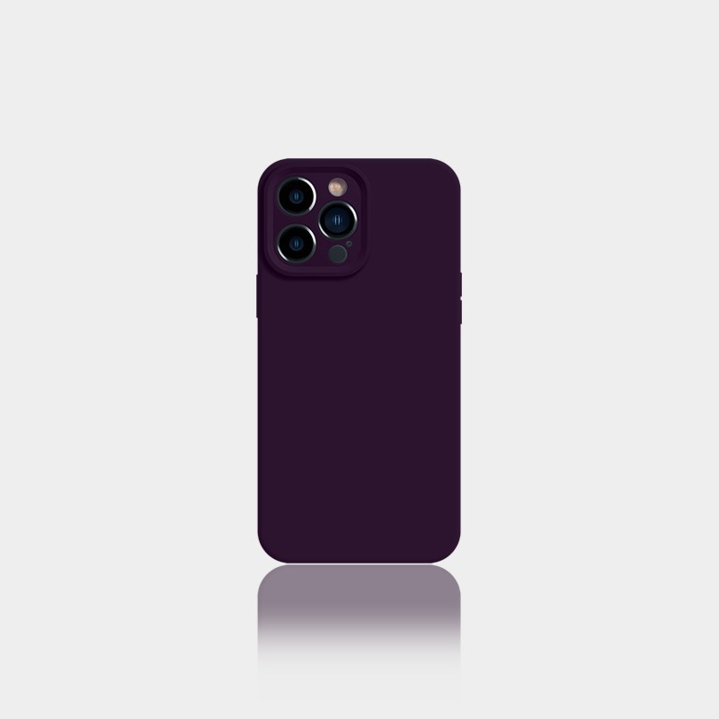 Liquid Silicone Solid Color Full Package Phone Case Purpletang