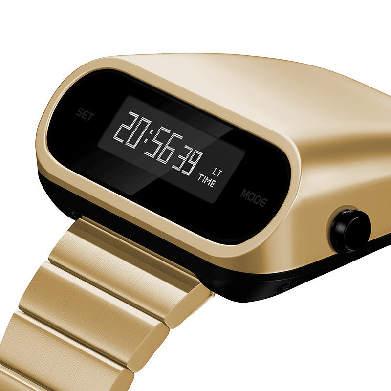 Simple Fashion Multifunction Electronic Watch Gold Crude Steel