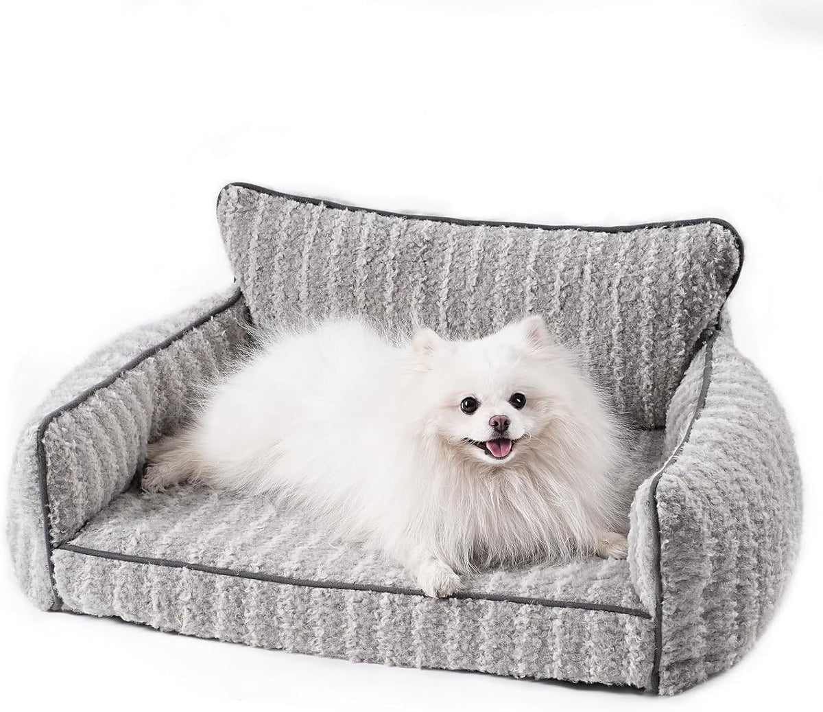 MEWOOFUN Orthopedic Pet Sofa - Supportive Bed For Small Medium Dogs & Cats, Anti-Slip Couch With Removable Cover, Grey, Large WP155