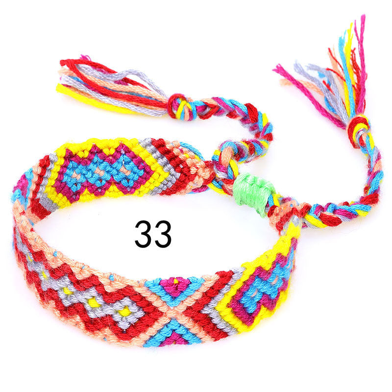 Nepal Ethnic Style Woven Rainbow Bracelet Style 33