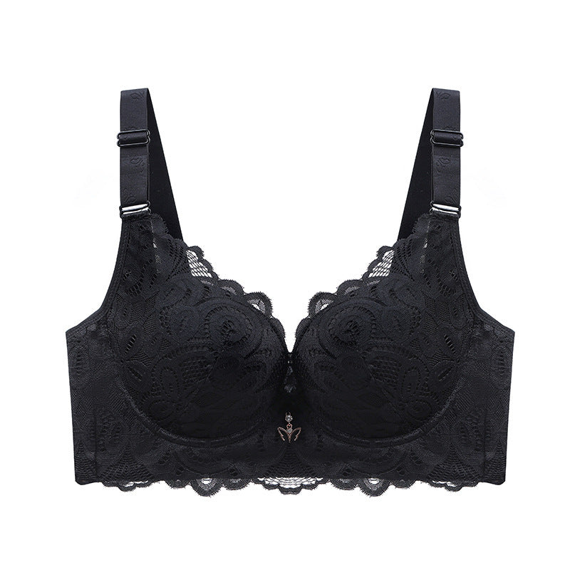 Women's Fashion Comfortable Wireless Push Up Bra Black