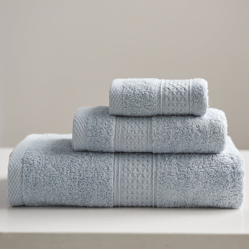 Minimalist Style Square Towel Towel Bath Towel Set Towel Pure Cotton Grey 3piece set