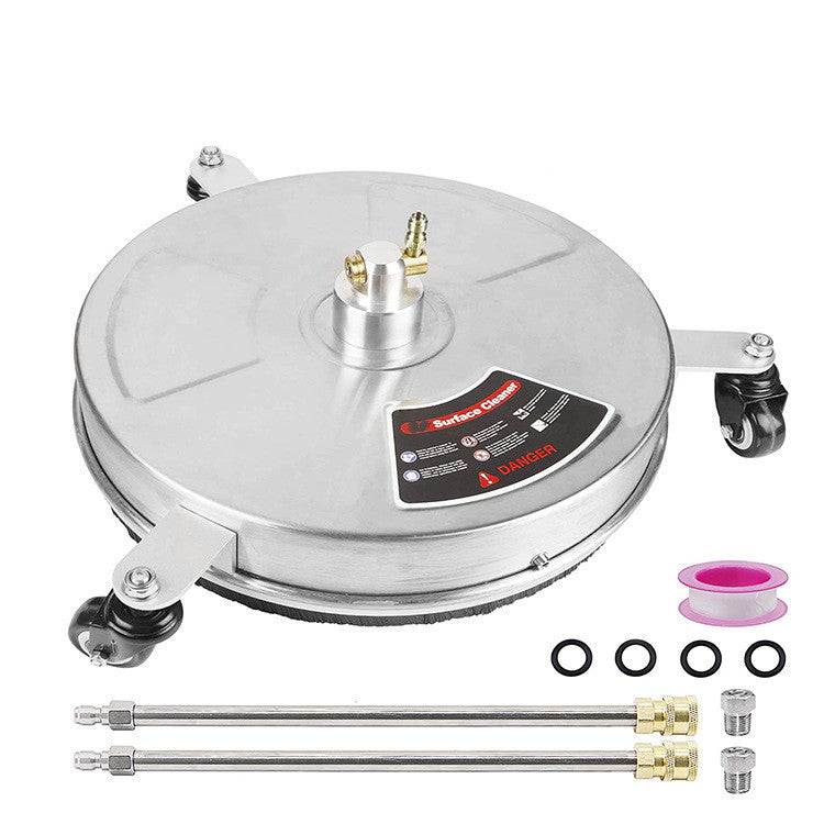 High Pressure Stainless Steel 3-wheel Extended Pole Floor Cleaner 18inch