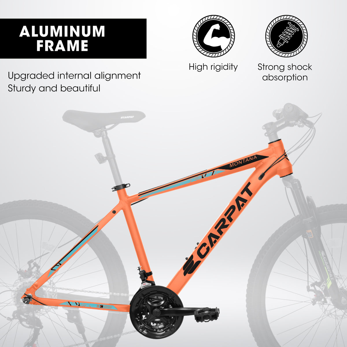 A26322 26-inch Mountain Bike Aluminum Frame Shock Absorbing Front Fork Bike 21-speed Disc Brake Mountain Bike