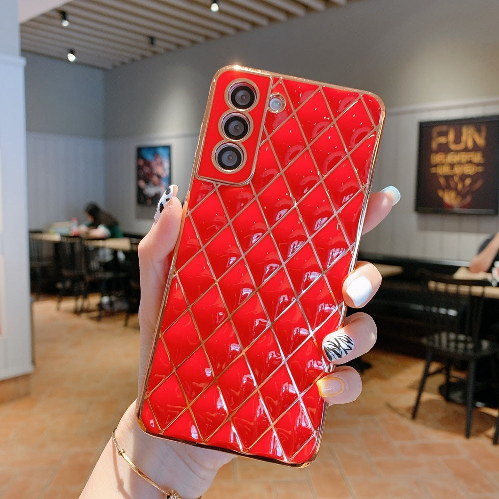 S22 Electroplated Diamond Phone Case Red
