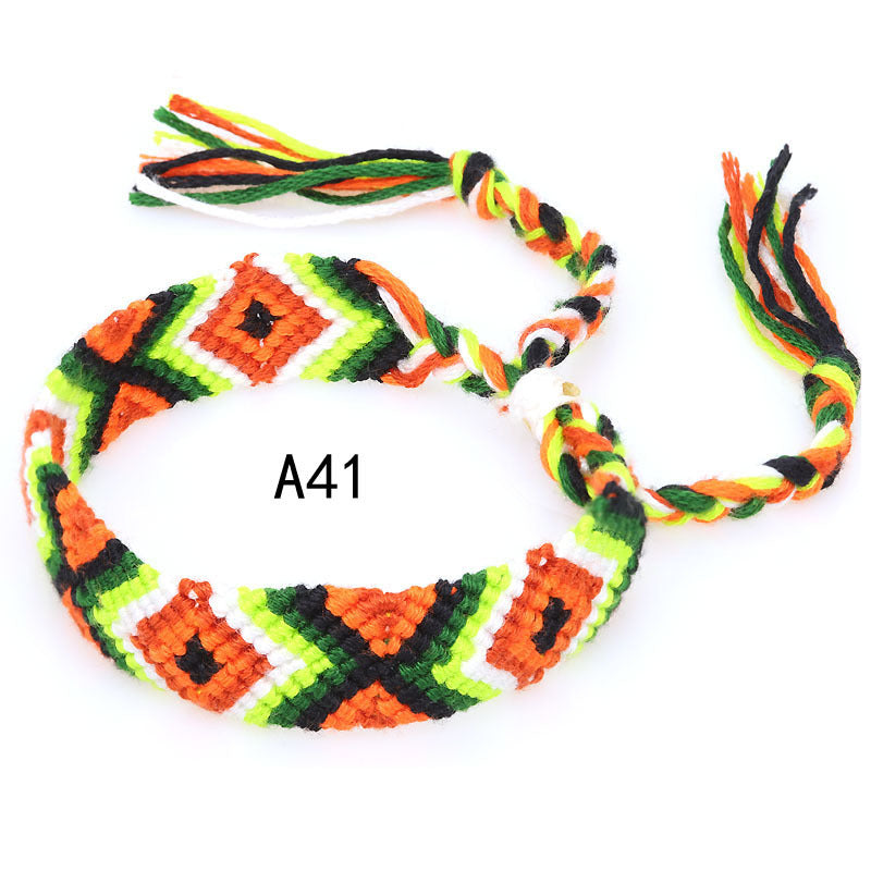 Nepal Ethnic Style Woven Rainbow Bracelet A41